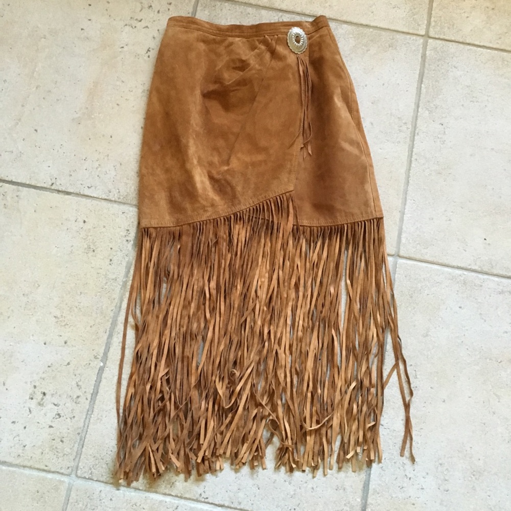 🆕Western Leather Fringe Skirt🎈 - Picture 2 of 2